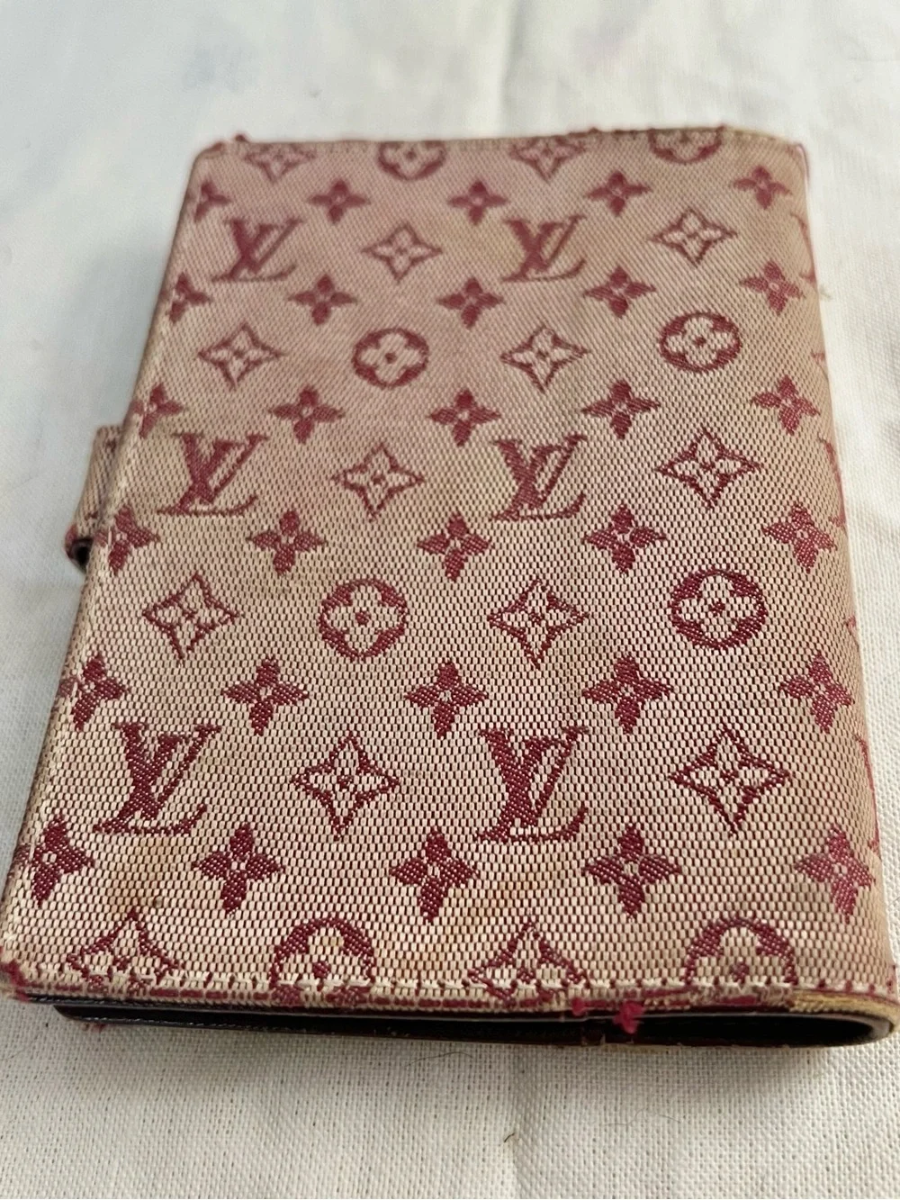 Authentic Louis Vuitton Red Denim PM Agenda